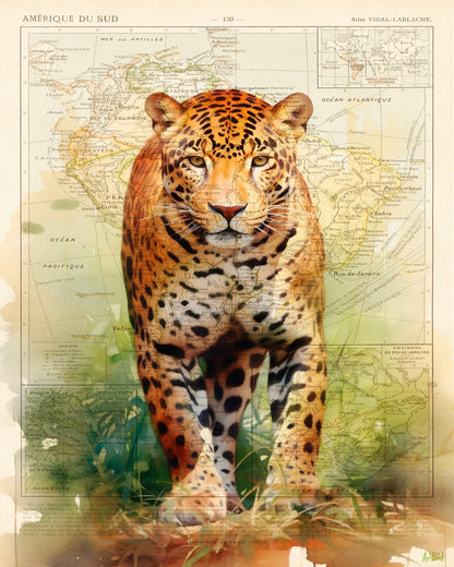 Jaguar Map Portrait