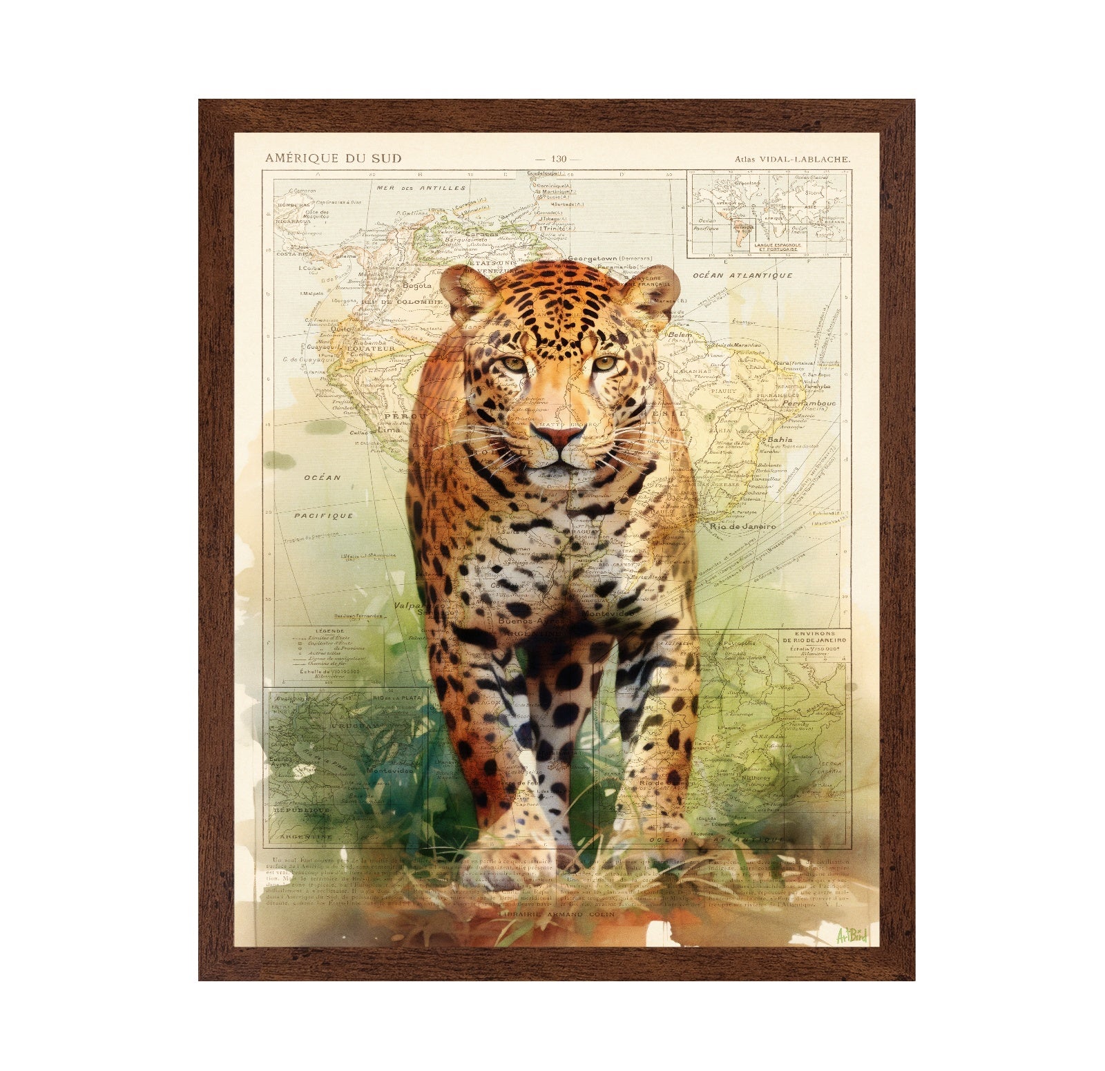 Jaguar Map Portrait