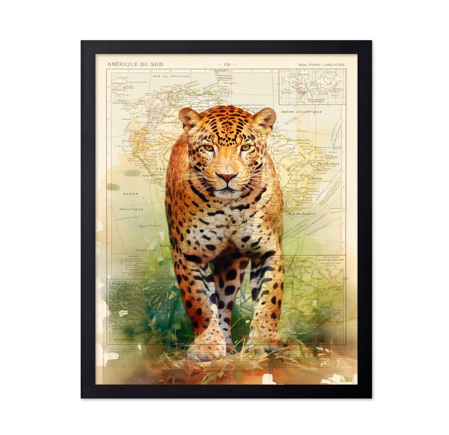 Jaguar Map Portrait
