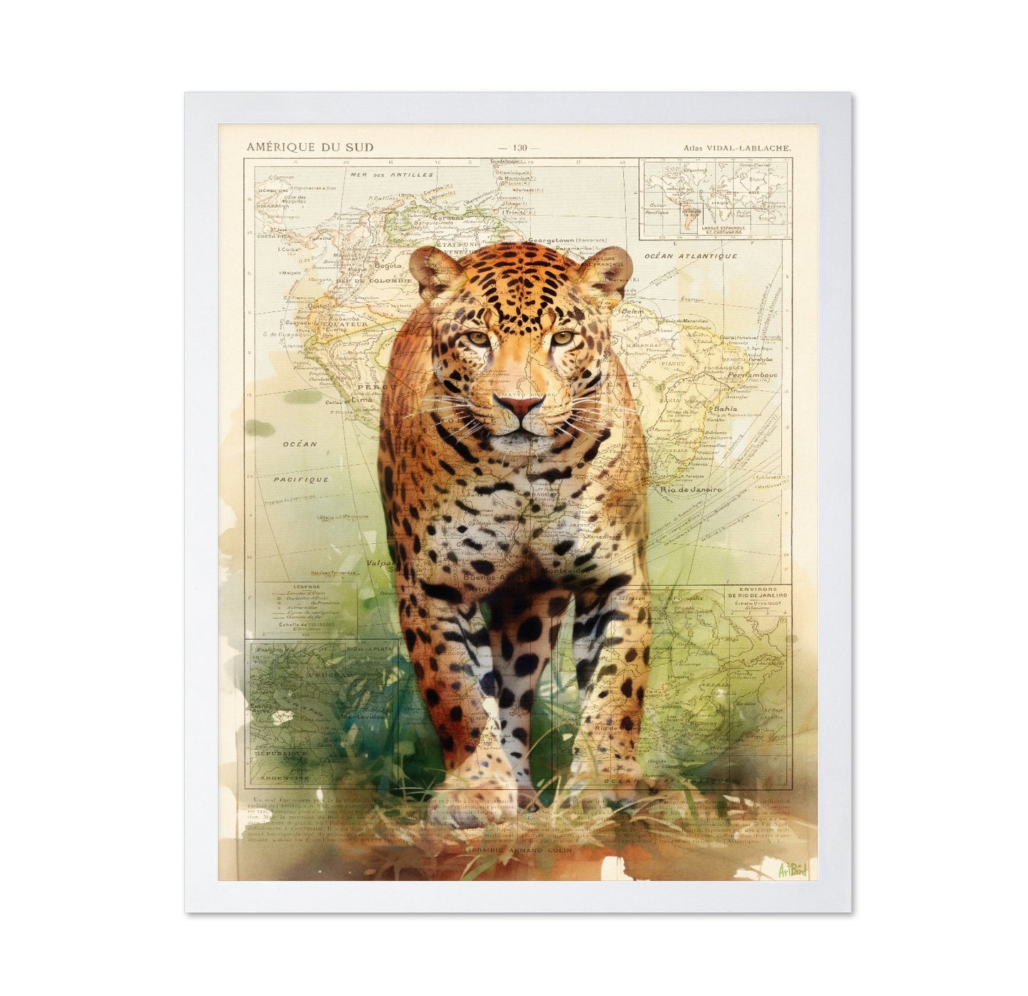 Jaguar Map Portrait