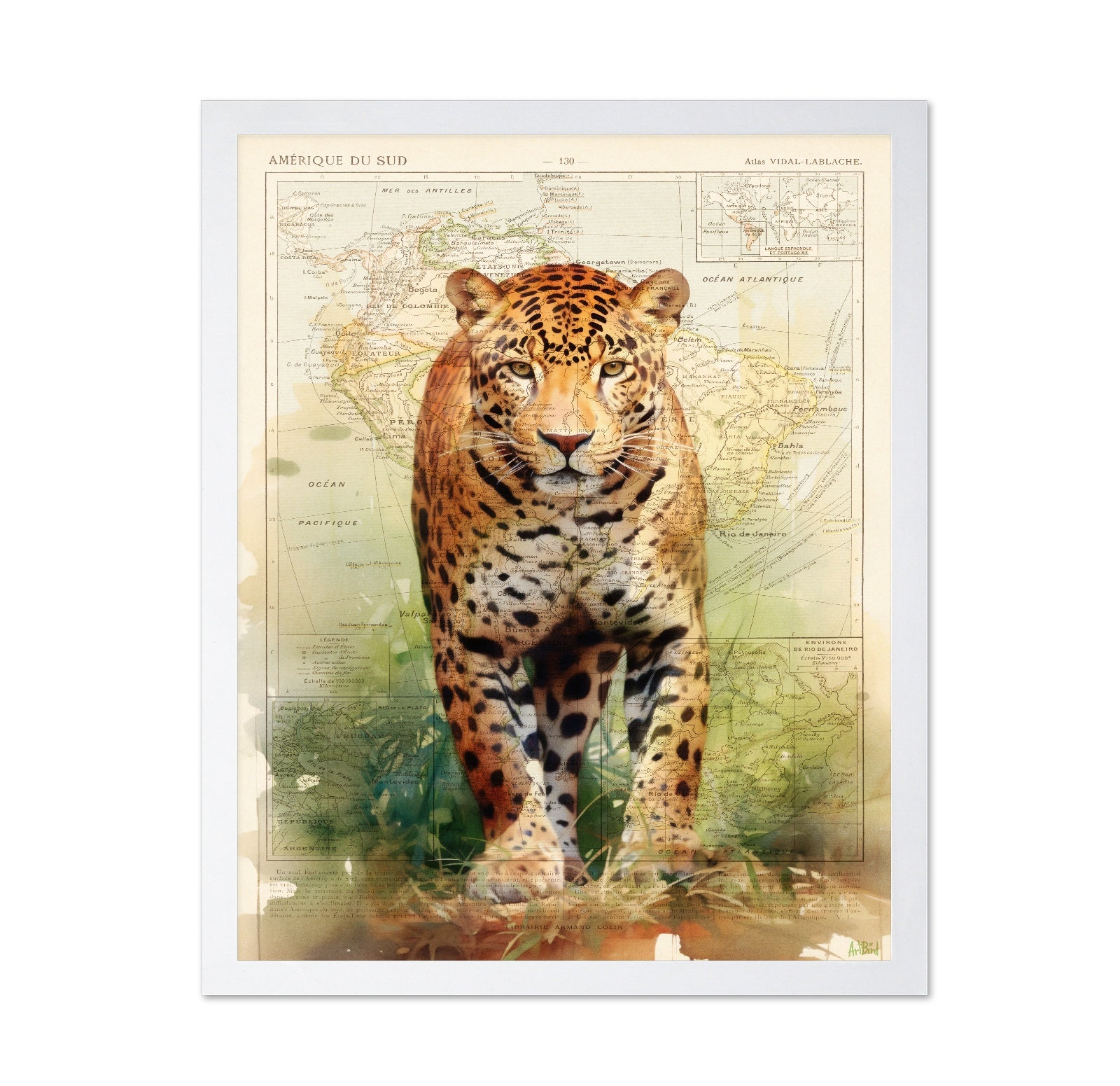Jaguar Map Portrait