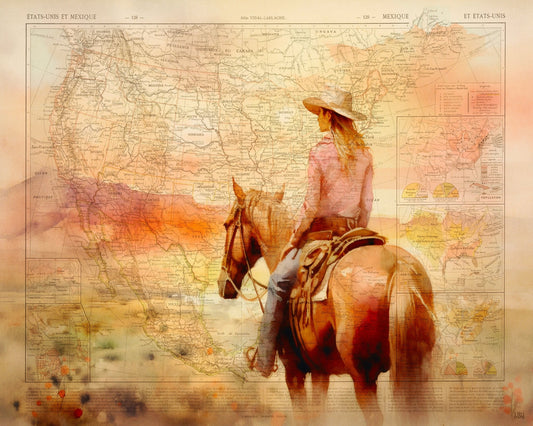 Cowgirl Horse Map