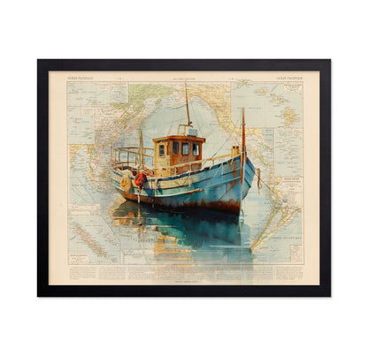 Pacific Fishing Boat Map