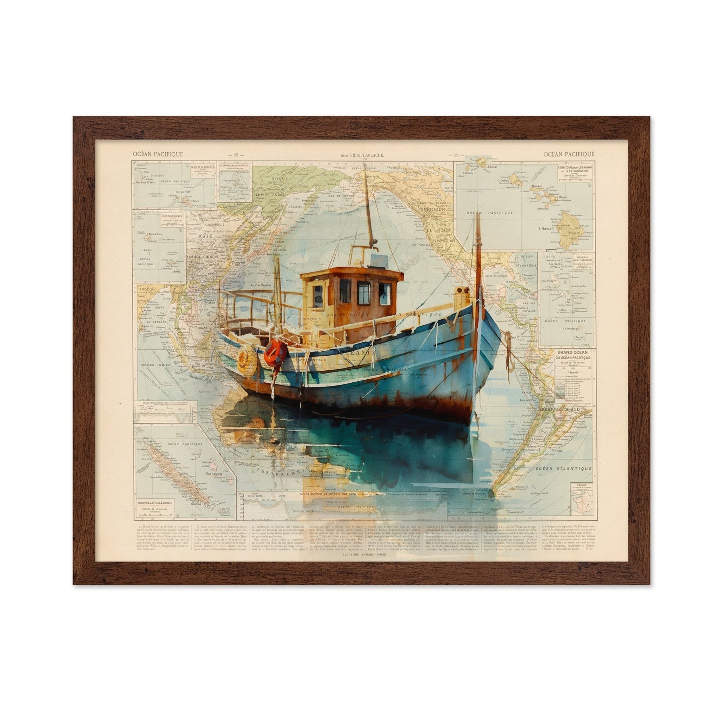 Pacific Fishing Boat Map