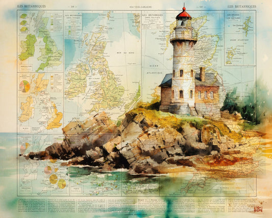 Lighthouse Map Collage