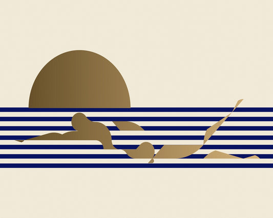 Golden Swim Silhouette