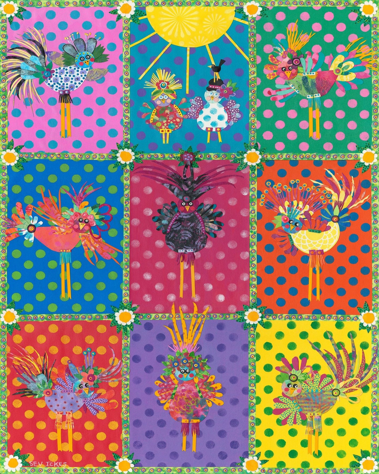 Colorful Bird Patchwork