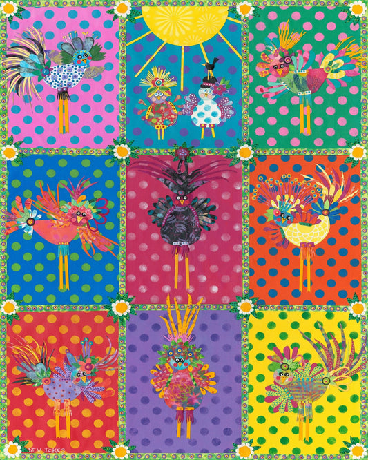 Colorful Bird Patchwork