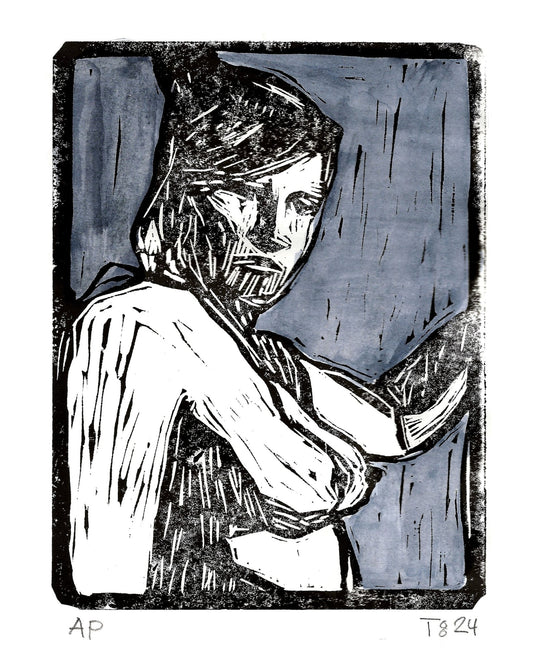 Woman Linocut Portrait