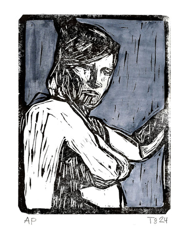 Woman Linocut Portrait