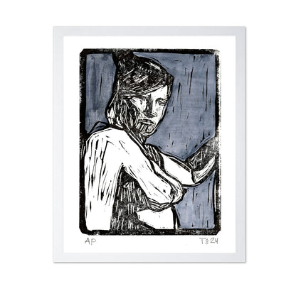 Woman Linocut Portrait