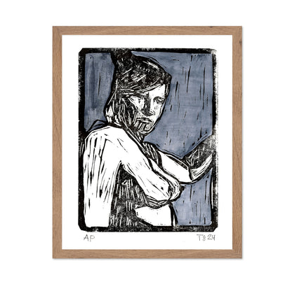 Woman Linocut Portrait