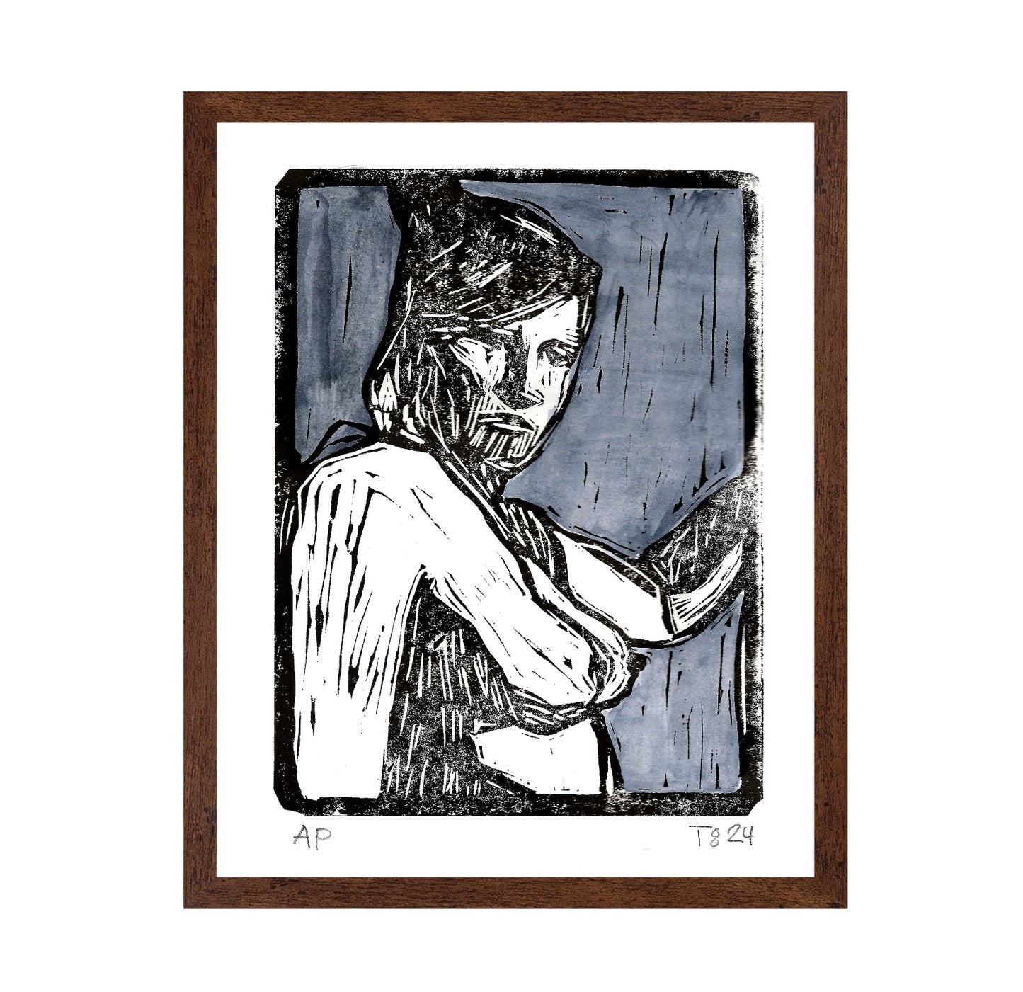 Woman Linocut Portrait
