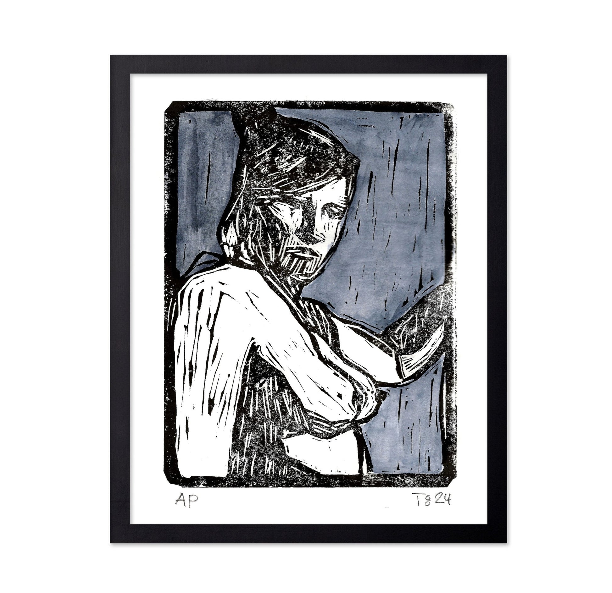 Woman Linocut Portrait
