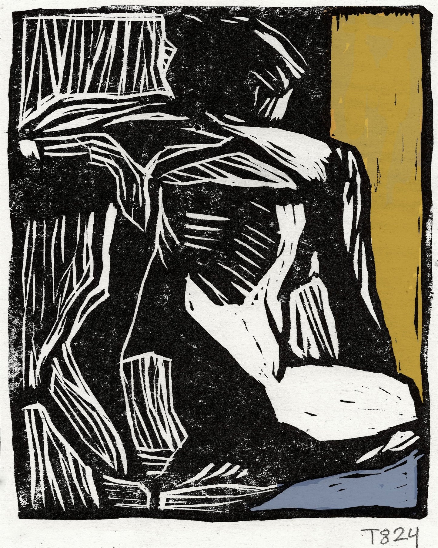 Abstract Woodcut Figure