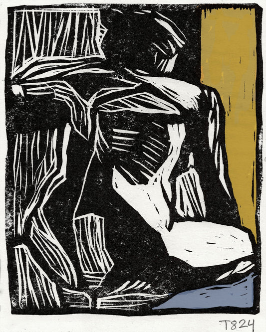 Abstract Woodcut Figure