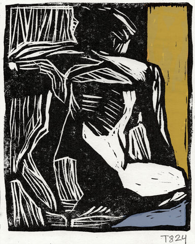 Abstract Woodcut Figure