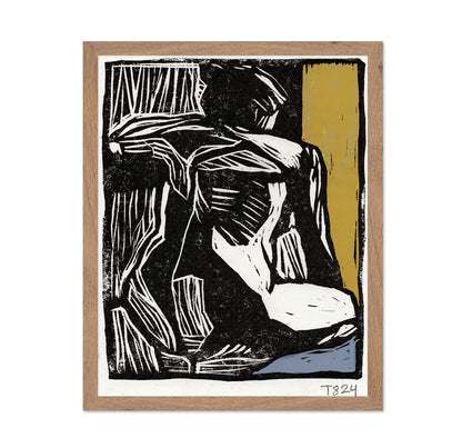 Abstract Woodcut Figure