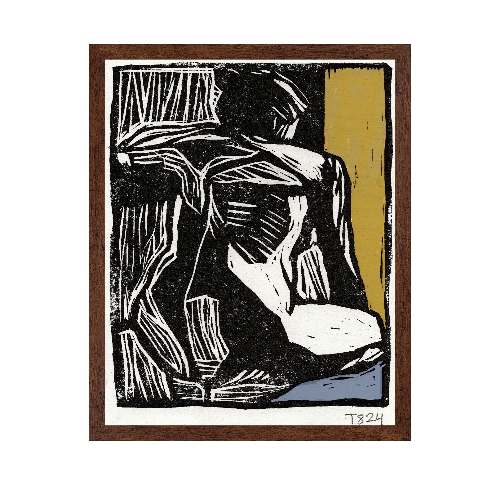 Abstract Woodcut Figure