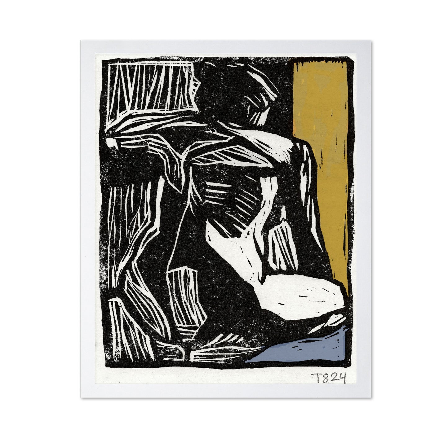 Abstract Woodcut Figure