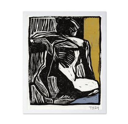 Abstract Woodcut Figure