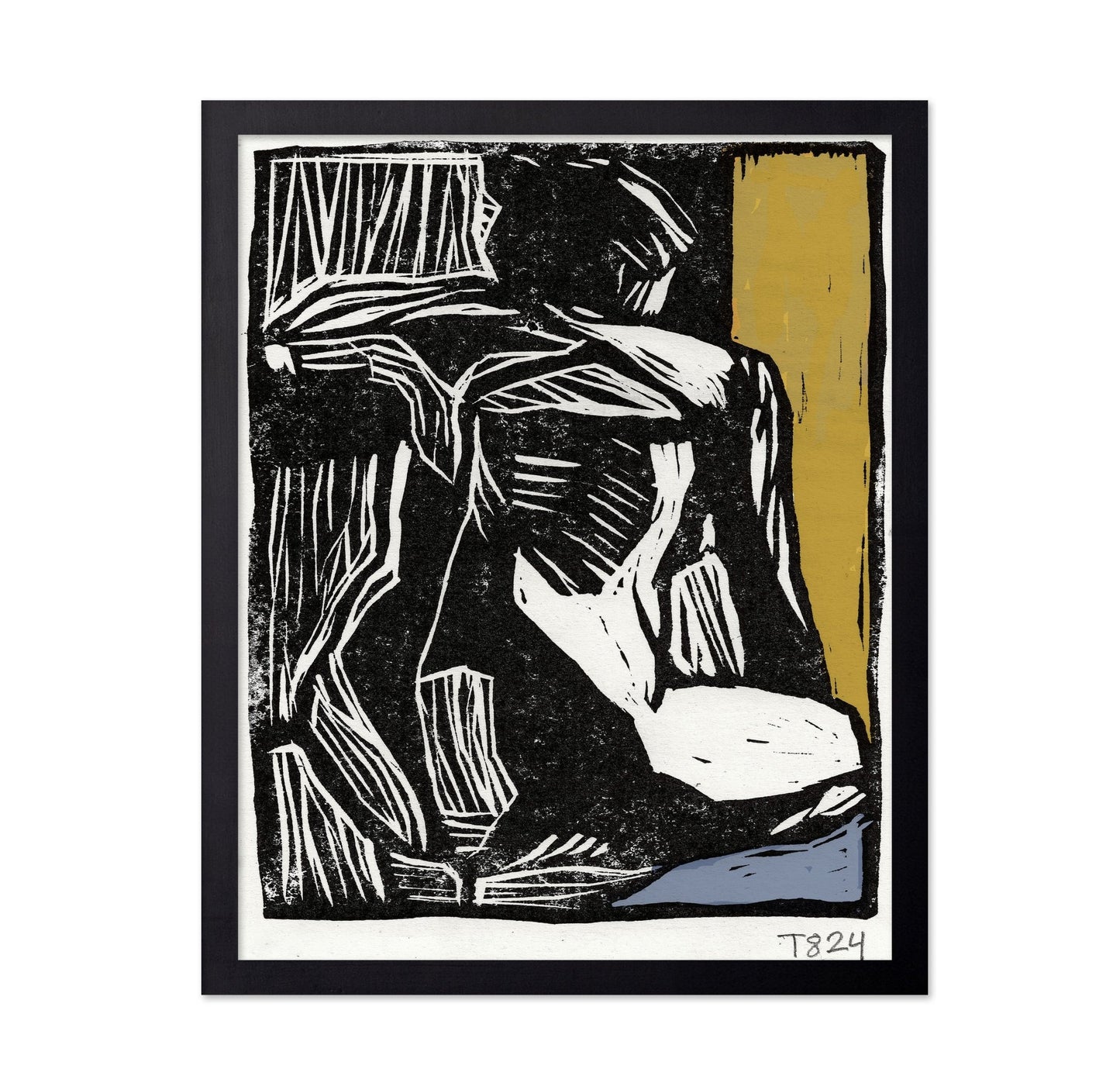 Abstract Woodcut Figure