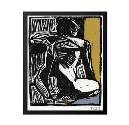Abstract Woodcut Figure