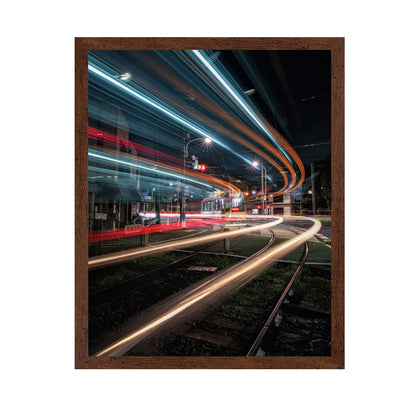 Night Tram Light Trails