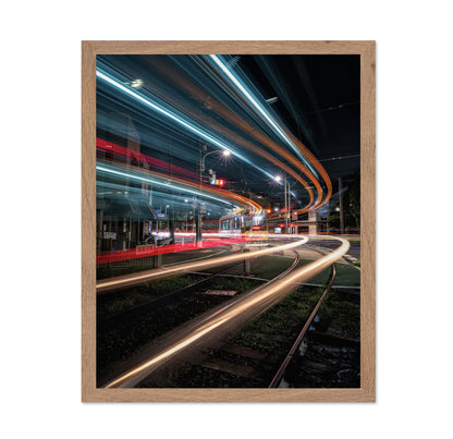 Night Tram Light Trails