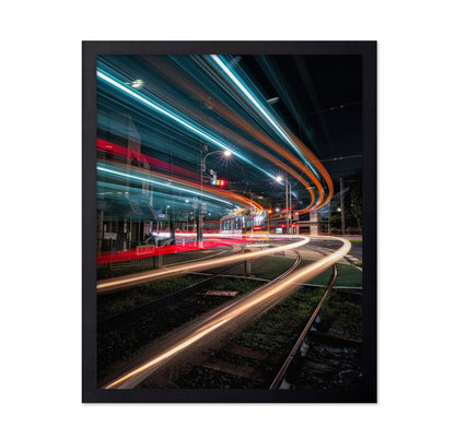 Night Tram Light Trails