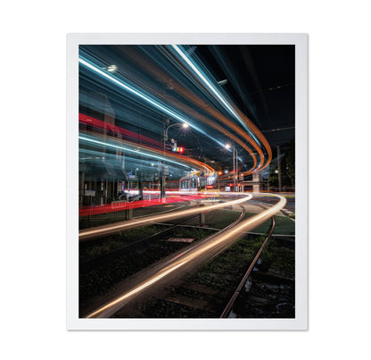 Night Tram Light Trails