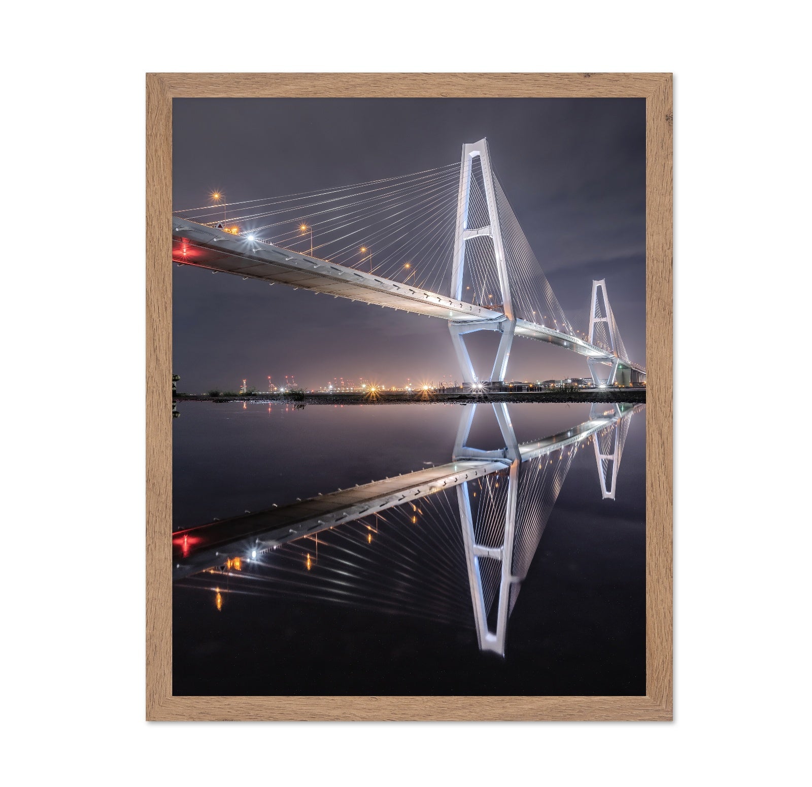 Night Bridge Reflection