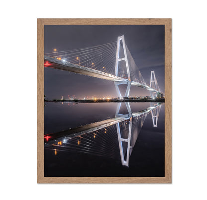 Night Bridge Reflection