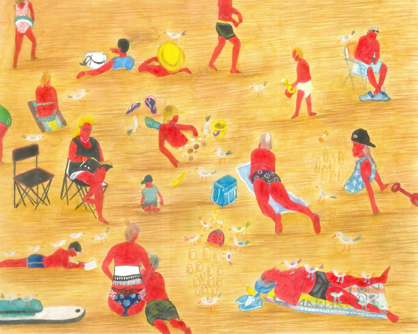 Beach Crowd Scene