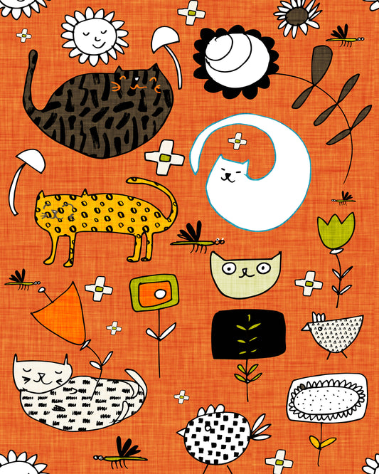 Whimsical Cat Pattern