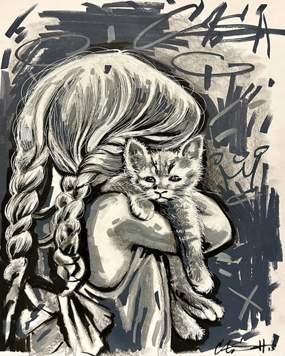 Girl Holding Kitten