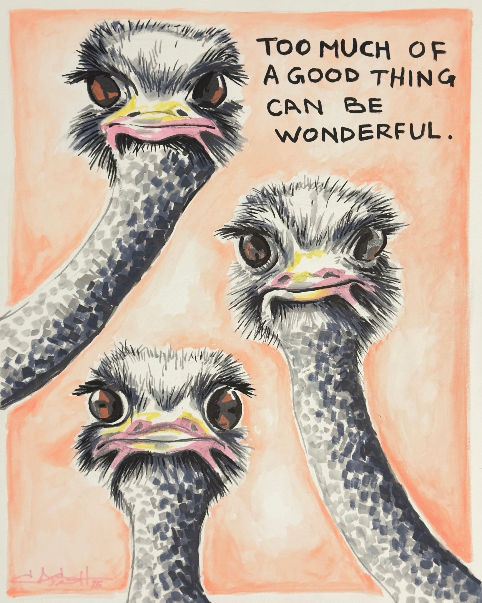 Funny Ostrich Trio