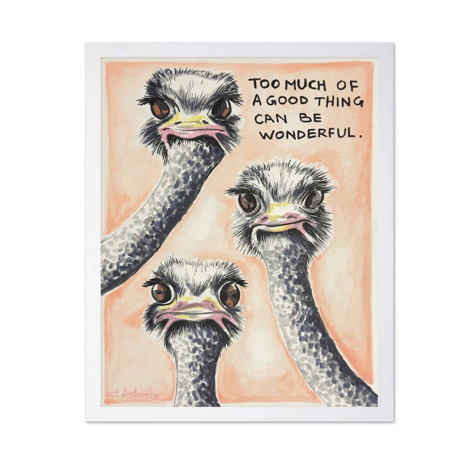 Funny Ostrich Trio