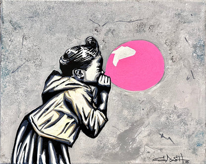 Girl Blowing Bubble