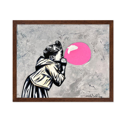 Girl Blowing Bubble