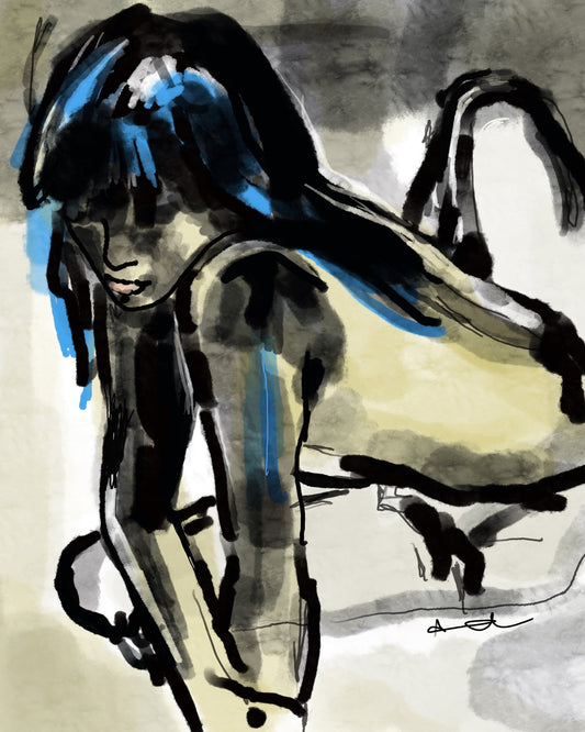 Blue Shadow Figure