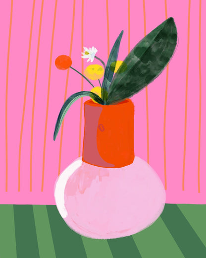 Pink Vase Floral Pop