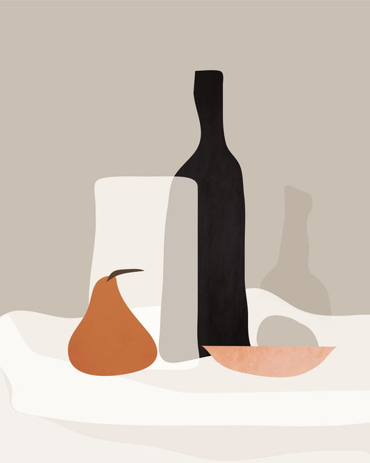 Minimal Pear Still Life