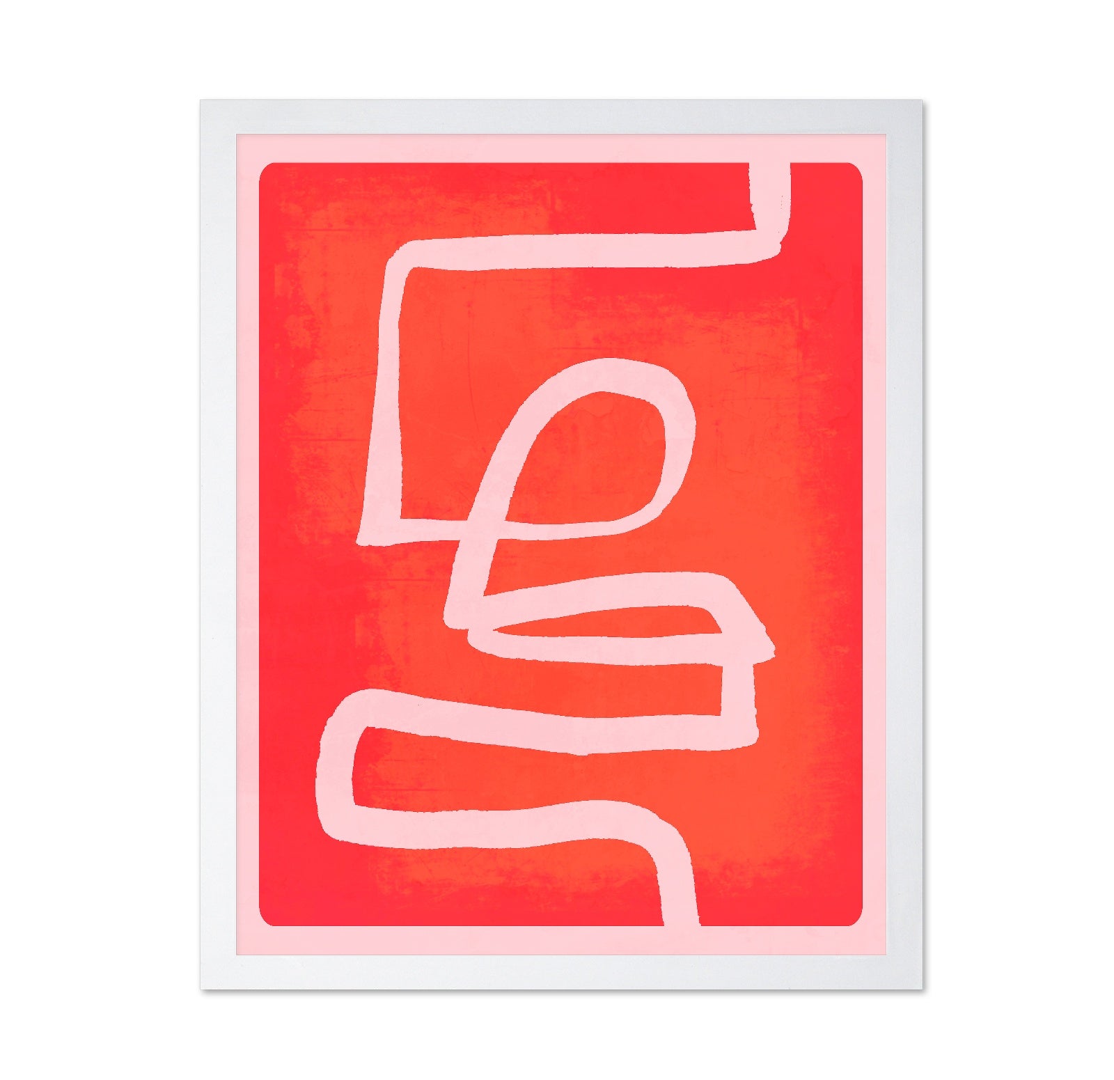 Red Abstract Line Art