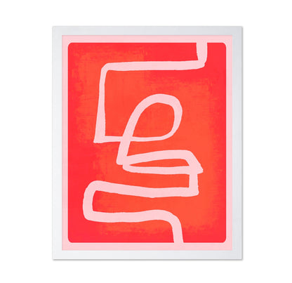 Red Abstract Line Art