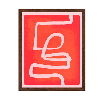 Red Abstract Line Art