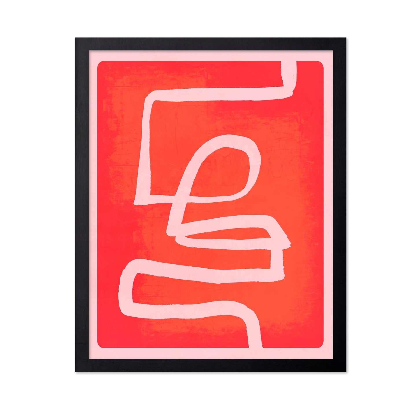 Red Abstract Line Art