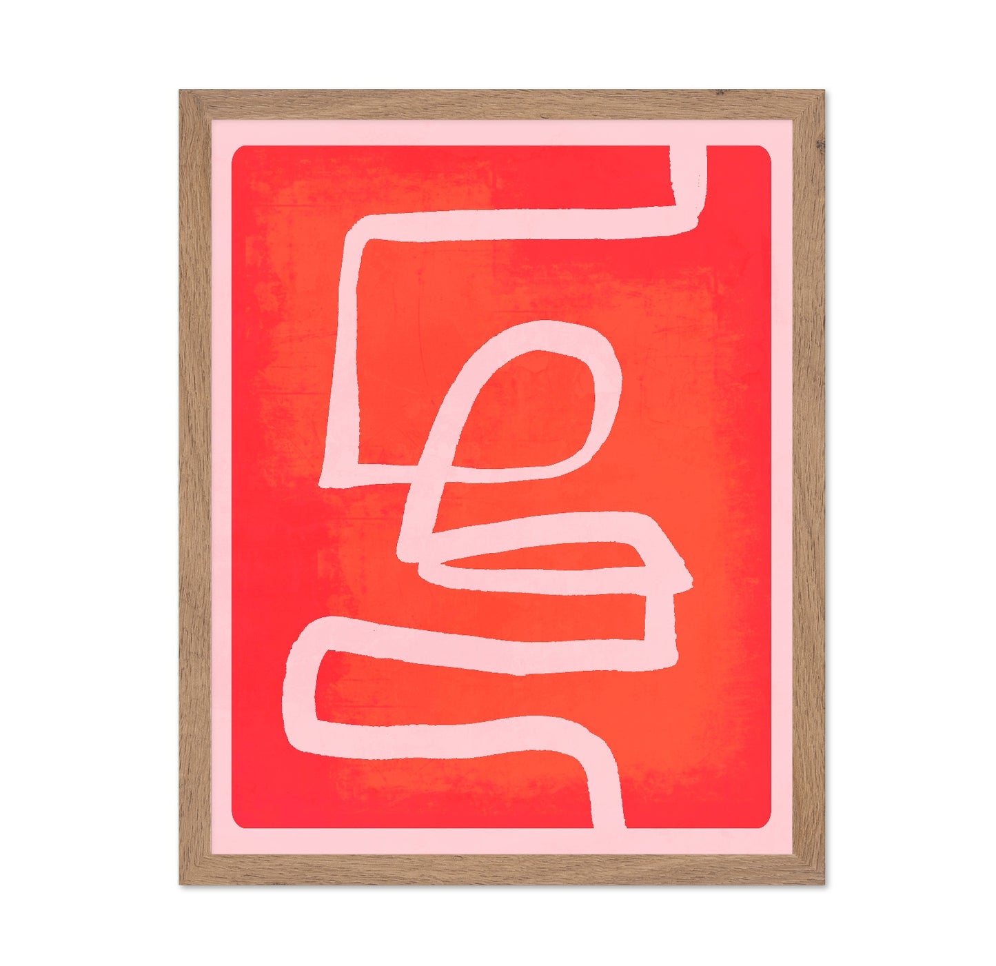Red Abstract Line Art