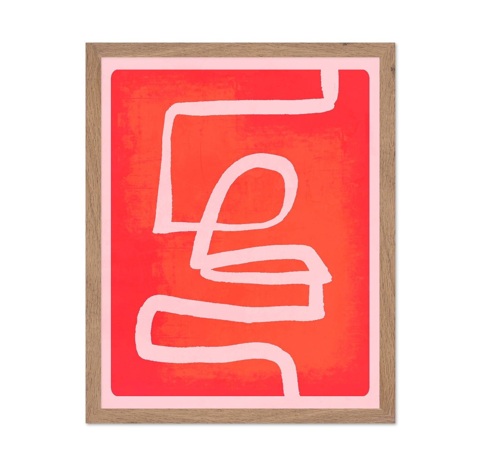 Red Abstract Line Art