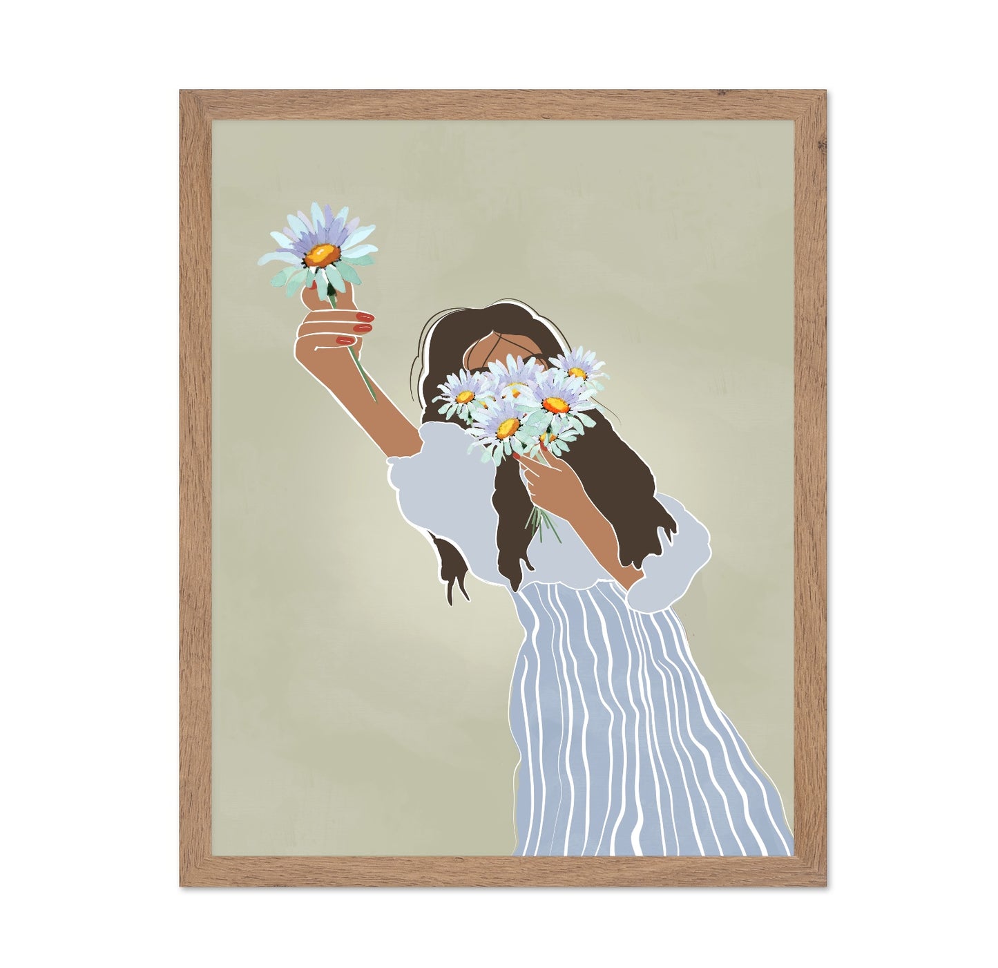 Girl With Daisy Bouquet